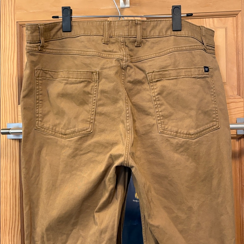 GAP Men's Khaki Brown Straight-Leg Pants Sz 36x32 - Picture 6 of 8